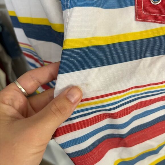 JOHNNIE O mens medium Colorful Striped Swim Shorts surf 🏄‍♂️ trunks - Picture 7 of 7